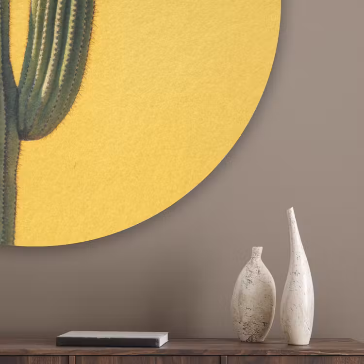 Cactus - Groen - Minimalistisch Akoestische PET Vilt - Rond klein -sfeer5_closeup