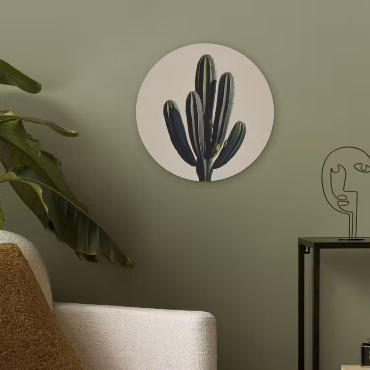 Cactus - Subtiel - Groen Akoestische PET Vilt - Rond klein -sfeer2