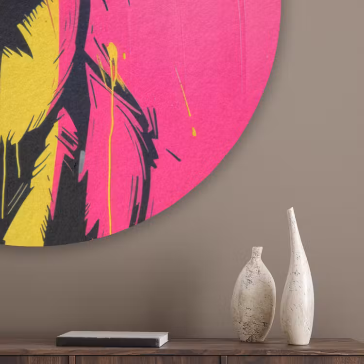Kat - Art - Zonnebril - Roze Akoestische PET Vilt - Rond klein -sfeer5_closeup