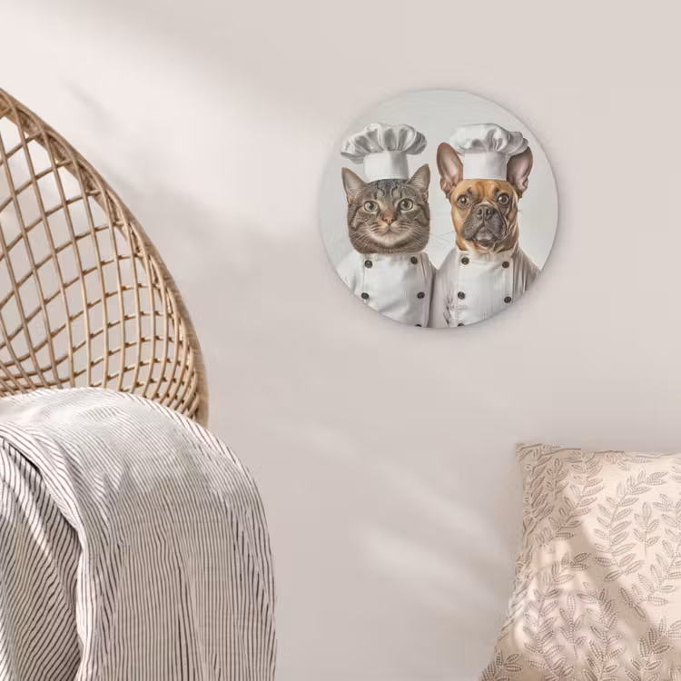 Kat - Hond - Kokskleding Akoestische PET Vilt - Rond klein -sfeer4