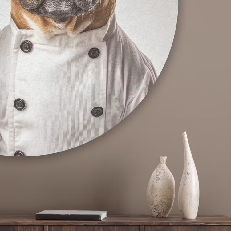 Kat - Hond - Kokskleding Akoestische PET Vilt - Rond klein -sfeer5_closeup