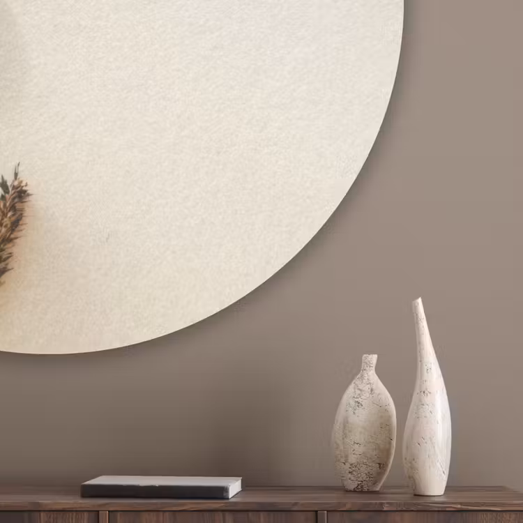 Granen - Hout - Kom - Beige Akoestische PET Vilt - Rond klein -sfeer5_closeup