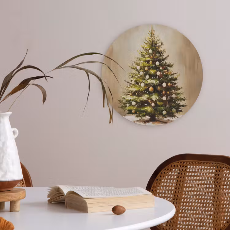 Kerst - Sfeer - Groen Akoestische PET Vilt - Rond klein -sfeer3