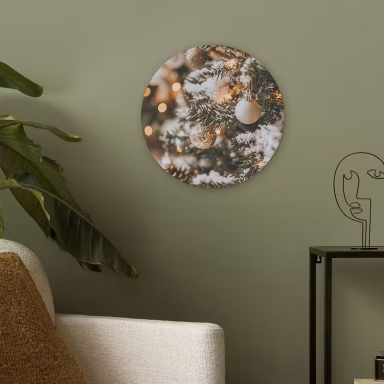 Kerst - Kerstboom - Winter - Binnen - Sneeuw Akoestische PET Vilt - Rond klein -sfeer2