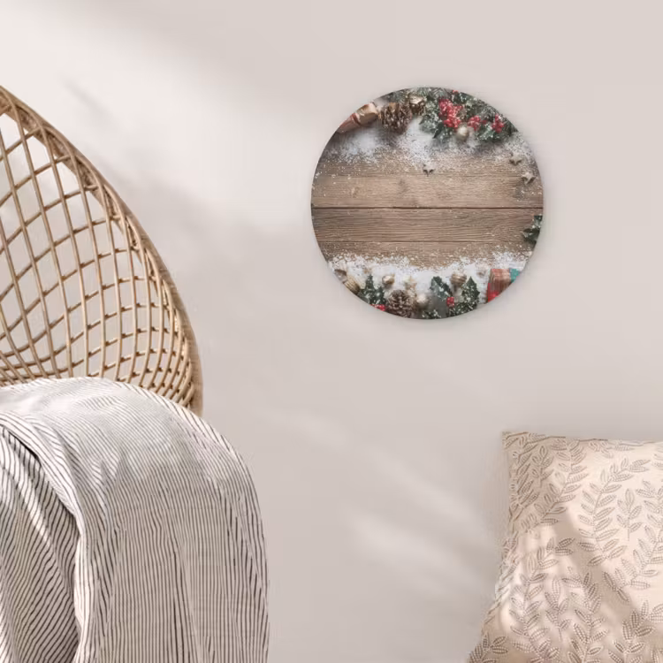 Kerstdecoratie - Geschenken - Hout - Veelkleurig Akoestische PET Vilt - Rond klein -sfeer4