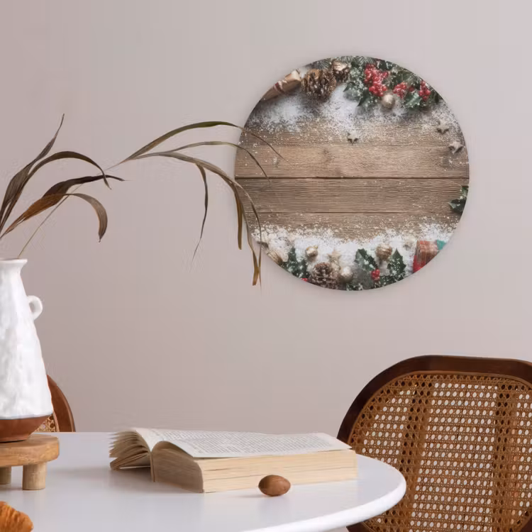 Kerstdecoratie - Geschenken - Hout - Veelkleurig Akoestische PET Vilt - Rond klein -sfeer3