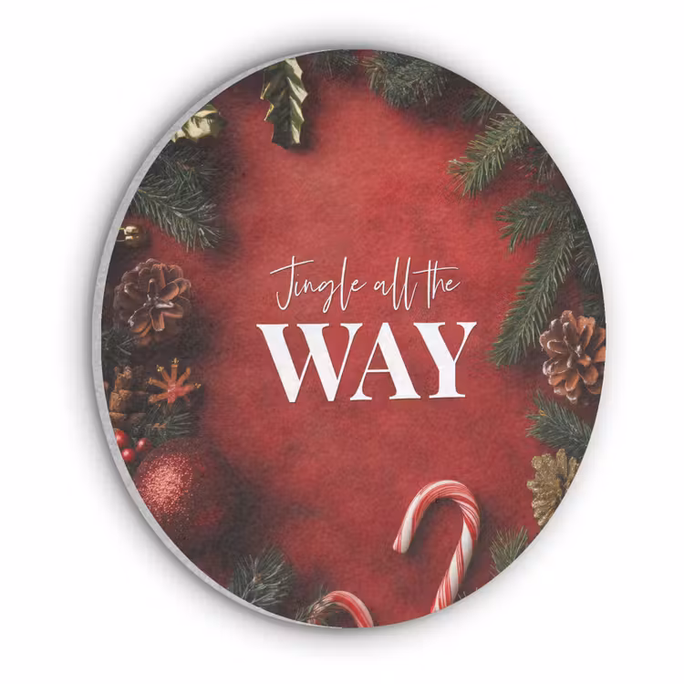 Kerst - Quote - Rood - Kerstballen Akoestische PET Vilt - Rond klein -3d