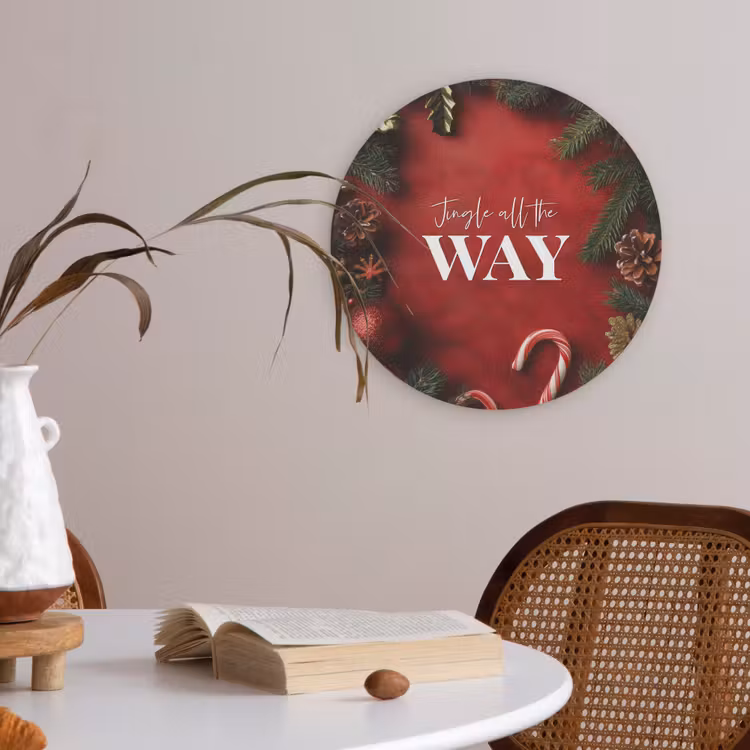 Kerst - Quote - Rood - Kerstballen Akoestische PET Vilt - Rond klein -sfeer3