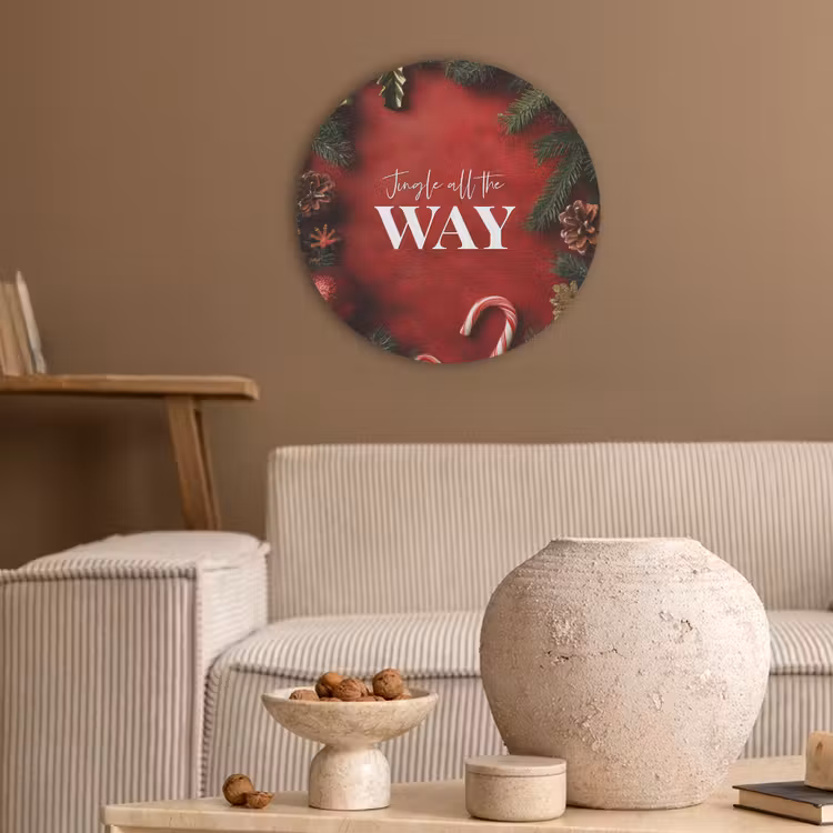 Kerst - Quote - Rood - Kerstballen Akoestische PET Vilt - Rond klein -sfeer1
