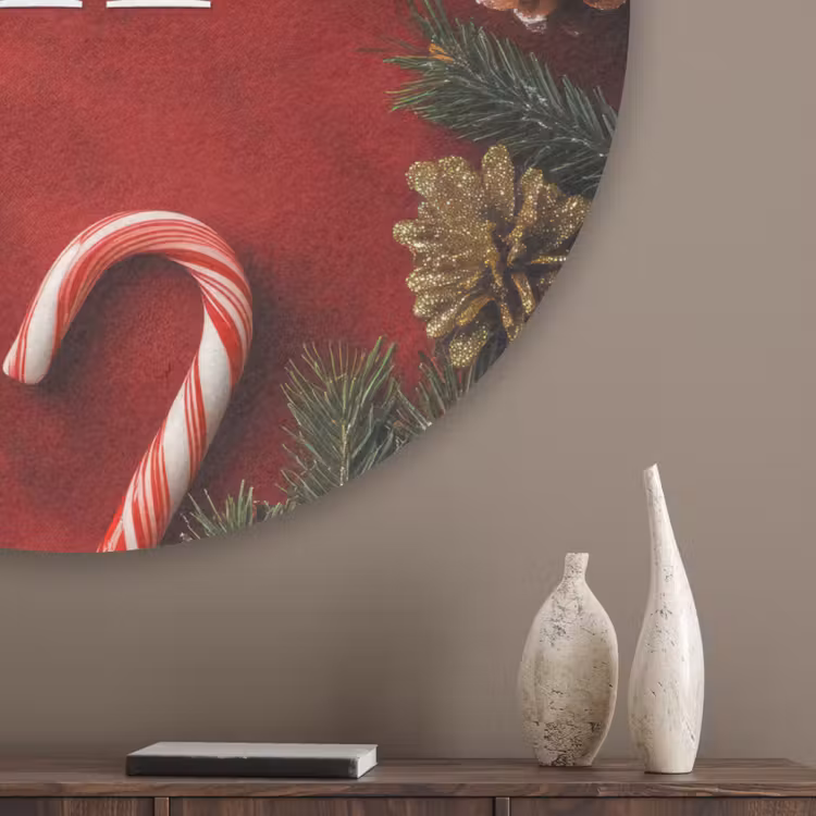Kerst - Quote - Rood - Kerstballen Akoestische PET Vilt - Rond klein -sfeer5_closeup
