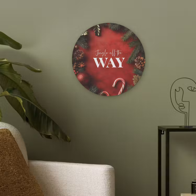 Kerst - Quote - Rood - Kerstballen Akoestische PET Vilt - Rond klein -sfeer2