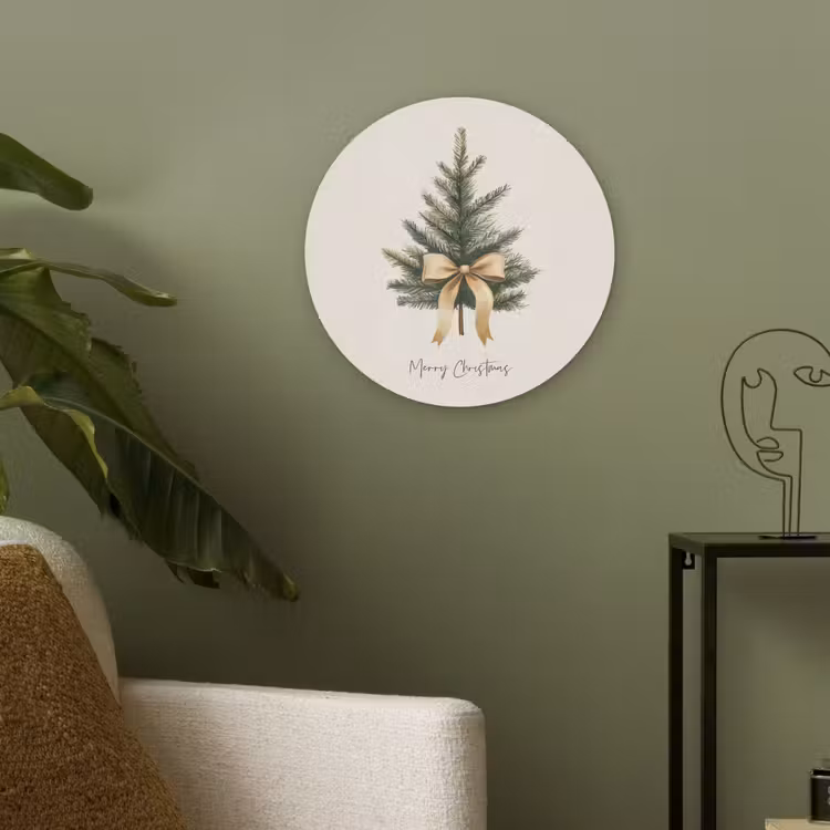 Kerstboom - Kerst - Merry Christmas - Beige Akoestische PET Vilt - Rond klein -sfeer2