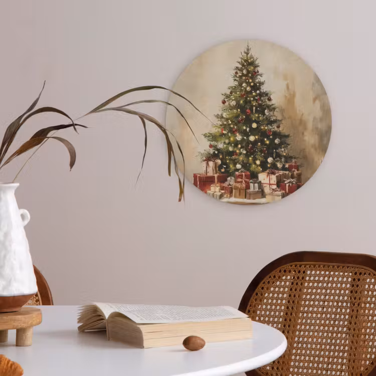Kerstboom - Versierd - Kleurrijk Akoestische PET Vilt - Rond klein -sfeer3