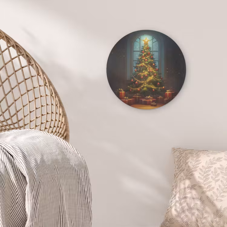 Kerstboom - Cadeau - Kerst - Winter Akoestische PET Vilt - Rond klein -sfeer4