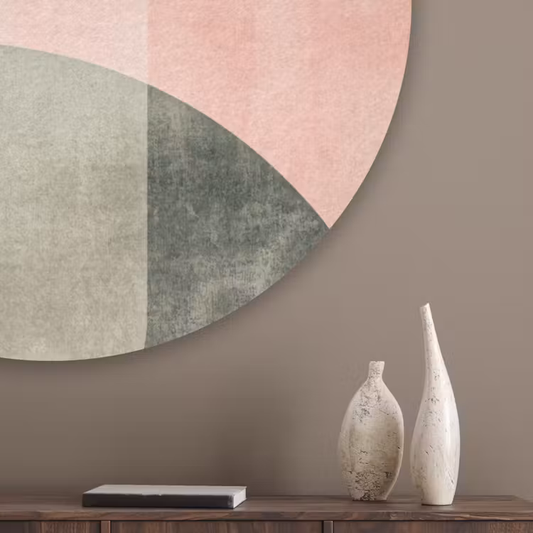 Cirkel - Abstract - Roze Akoestische PET Vilt - Rond klein -sfeer5_closeup