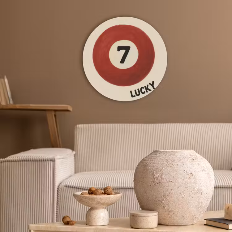 Cirkel - Zeven - Lucky - Rood Akoestische PET Vilt - Rond klein -sfeer1