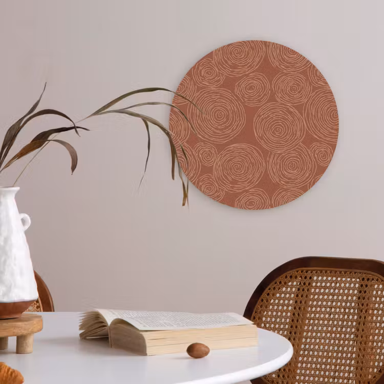 Cirkels - Abstract - Artistiek - Terracotta Akoestische PET Vilt - Rond klein 838 -sfeer3