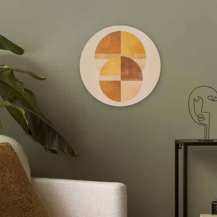 Cirkels - Geel - Minimalistisch Akoestische PET Vilt - Rond klein -sfeer2