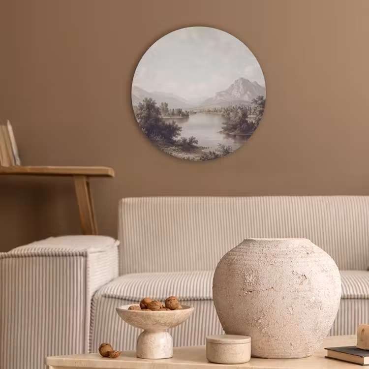 Klassiek - Landschap - Sereen Akoestische PET Vilt - Rond klein -sfeer1