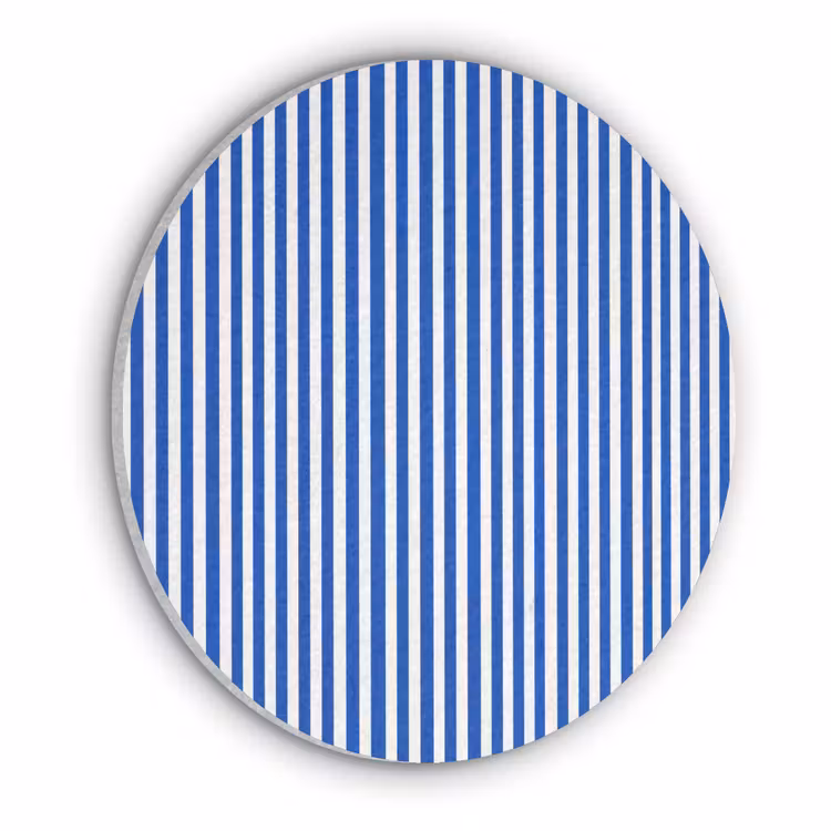 Klassiek - Strepen - Blauw Akoestische PET Vilt - Rond klein 838 -3d