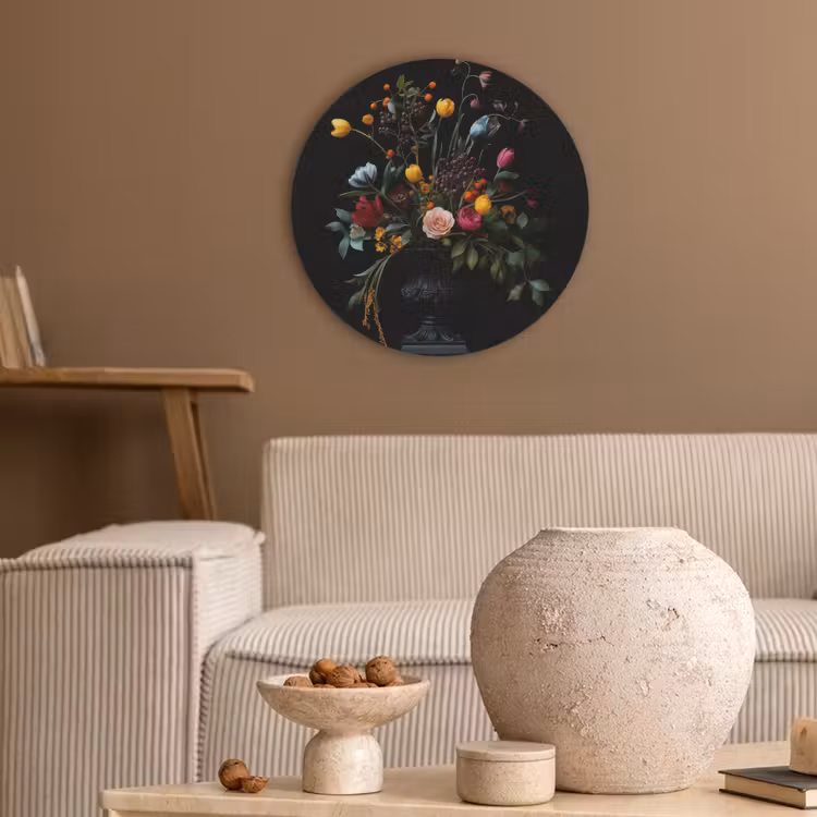 Klassiek - Vaas - Boeket - Bloemen Akoestische PET Vilt - Rond klein -sfeer1