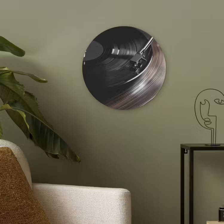 Close-up - Vinylplaat - Platenspeler - Zwart Akoestische PET Vilt - Rond klein -sfeer2