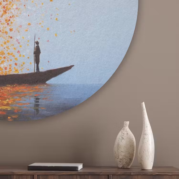 Wolk - Confetti - Boot - Wateroppervlakte Akoestische PET Vilt - Rond klein -sfeer5_closeup