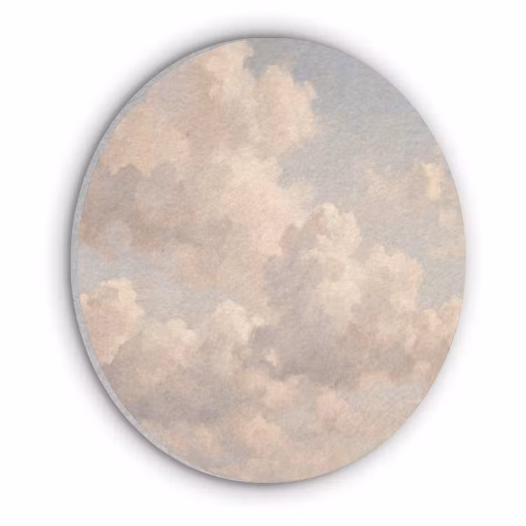 Wolken - Zacht - Natuur - Klassiek - Beige Akoestische PET Vilt - Rond klein -3d