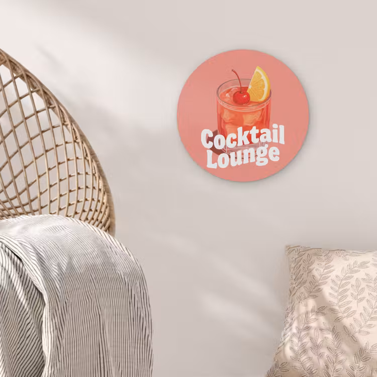 Cocktail Lounge - Glas - Koraal Akoestische PET Vilt - Rond klein -sfeer4