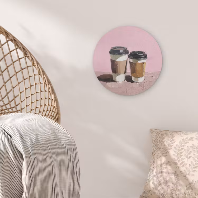 Koffiebekers - Deksel - Verf - Textuur Akoestische PET Vilt - Rond klein -sfeer4