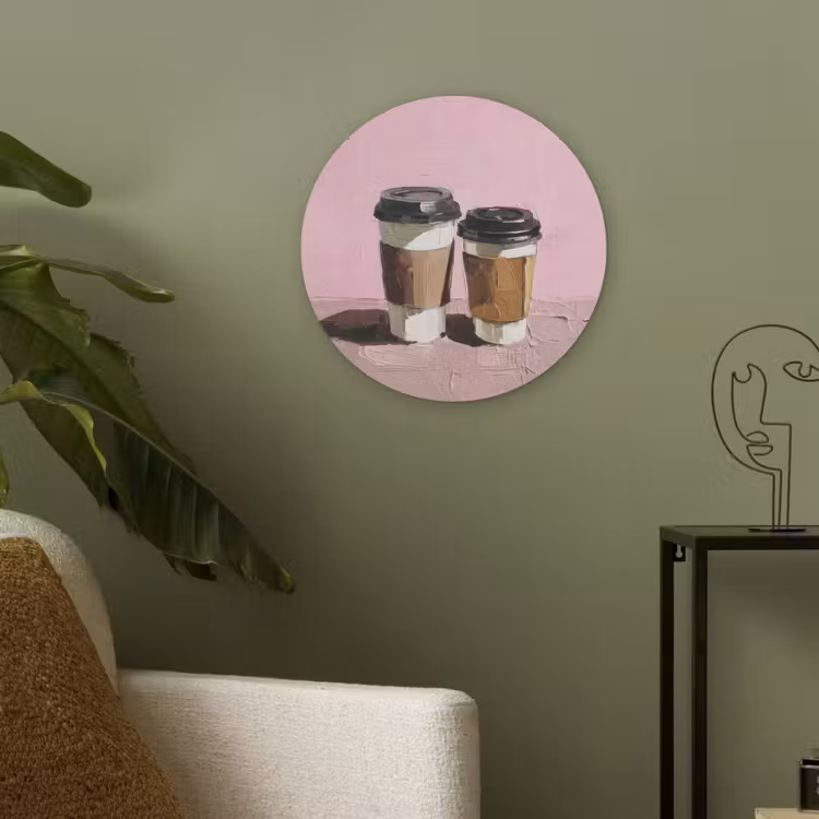 Koffiebekers - Deksel - Verf - Textuur Akoestische PET Vilt - Rond klein -sfeer2