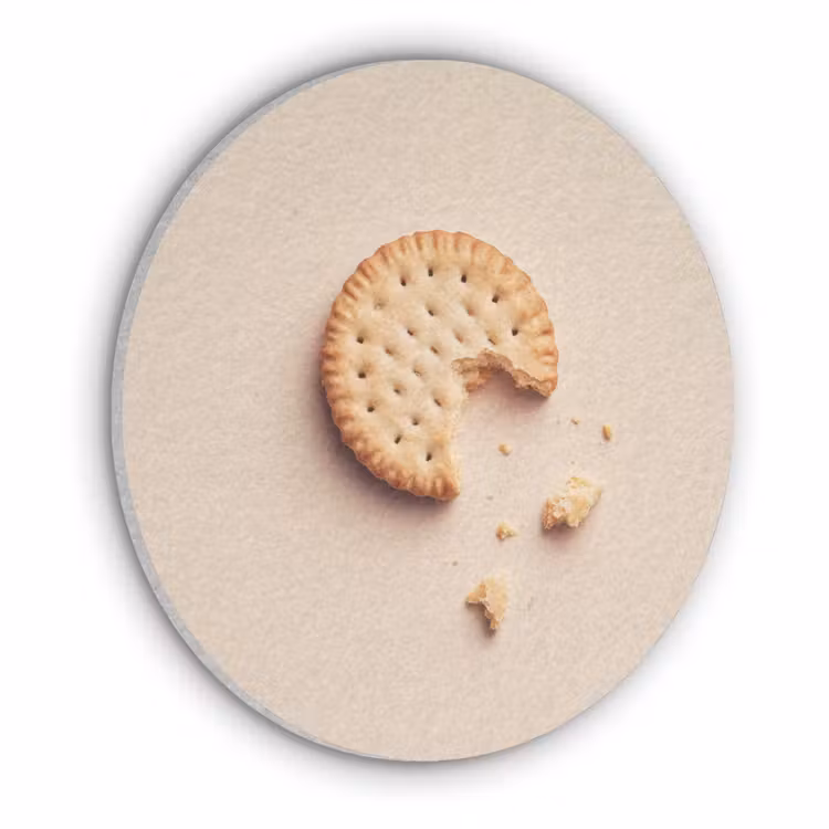 Koekje - Kruimels - beige Akoestische PET Vilt - Rond klein -3d