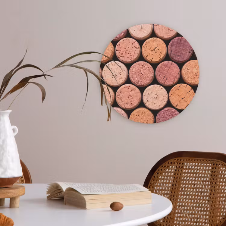Kurk - Patroon - Abstract - Modern - Rood Akoestische PET Vilt - Rond klein -sfeer3