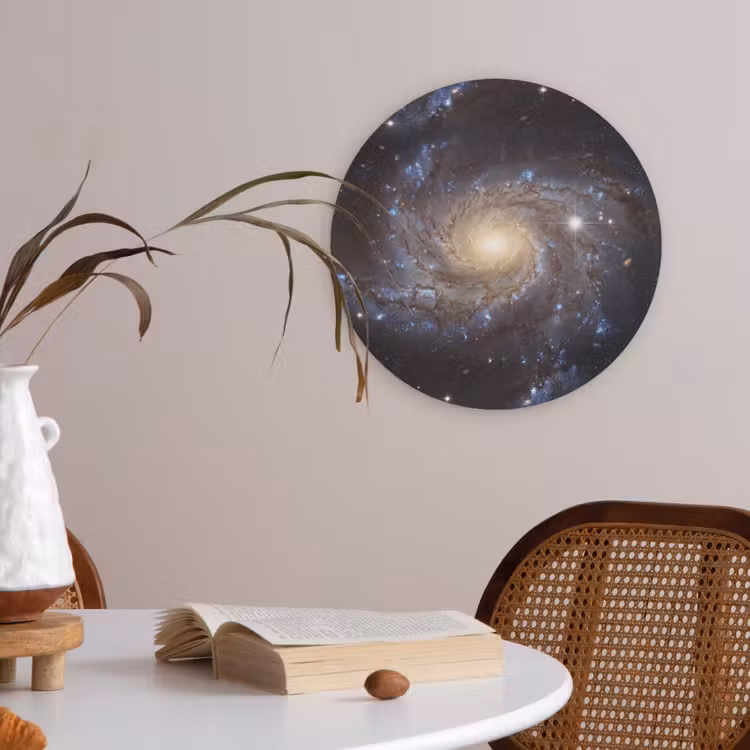 Kosmos - Sterrenstelsel - Donker Akoestische PET Vilt - Rond klein -sfeer3
