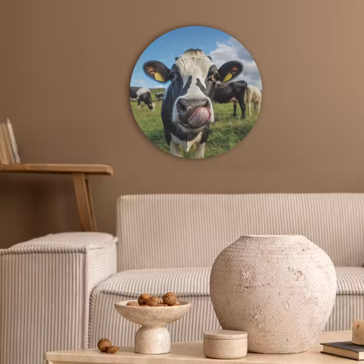 Koe - Tong - Weide Akoestische PET Vilt - Rond klein -sfeer1