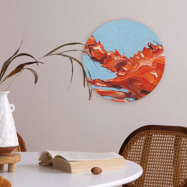 Krab - Zee - Dieren - Abstract - Rood Akoestische PET Vilt - Rond klein -sfeer3