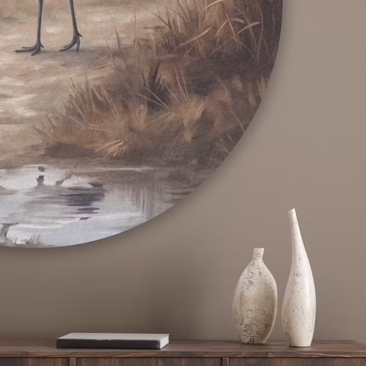 Kraanvogel - Natuur - Realistisch Akoestische PET Vilt - Rond klein -sfeer5_closeup