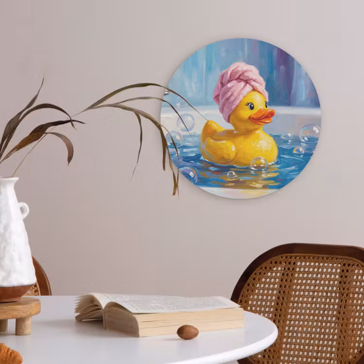 Creatief - Badeend - Kleurrijk Akoestische PET Vilt - Rond klein -sfeer3