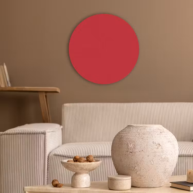 Crimson - Velvet - Rood Akoestische PET Vilt - Rond klein 838 -sfeer1
