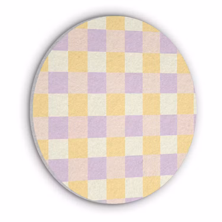 Blokjes - Lila - Geel Akoestische PET Vilt - Rond klein 838 -3d