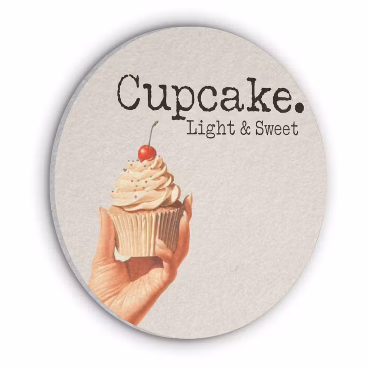 Cupcake - Zoet - Kers Akoestische PET Vilt - Rond klein -3d