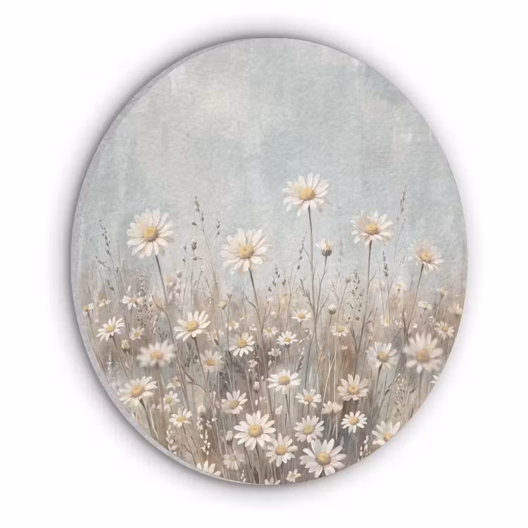 Madelief - Illustratie - Wit Akoestische PET Vilt - Rond klein -3d