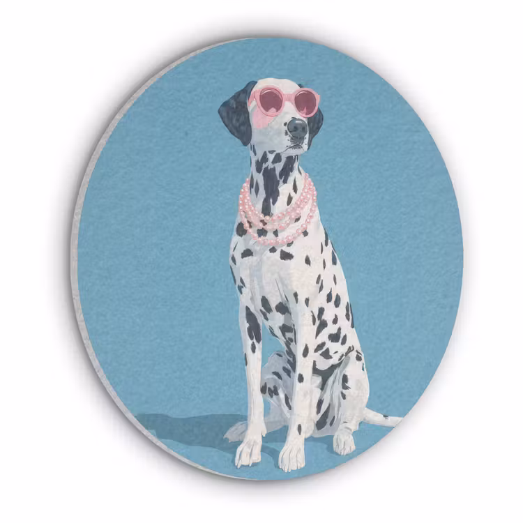 Dalmatiër - Zonnebril - Blauw Akoestische PET Vilt - Rond klein -3d