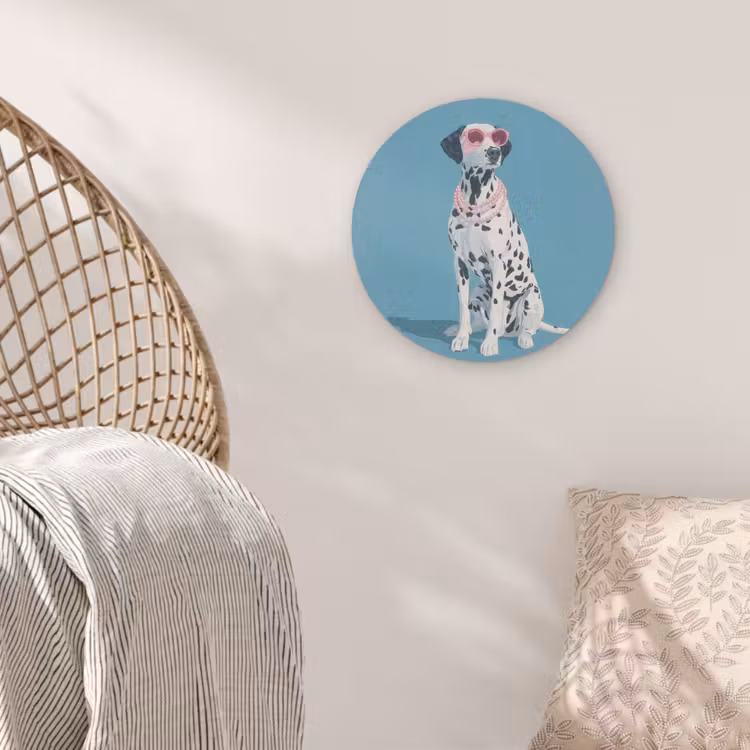 Dalmatiër - Zonnebril - Blauw Akoestische PET Vilt - Rond klein -sfeer4