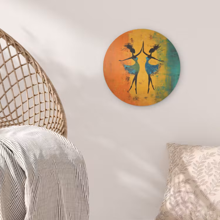Dansen - Vrouwen - Verfstructuur Akoestische PET Vilt - Rond klein -sfeer4