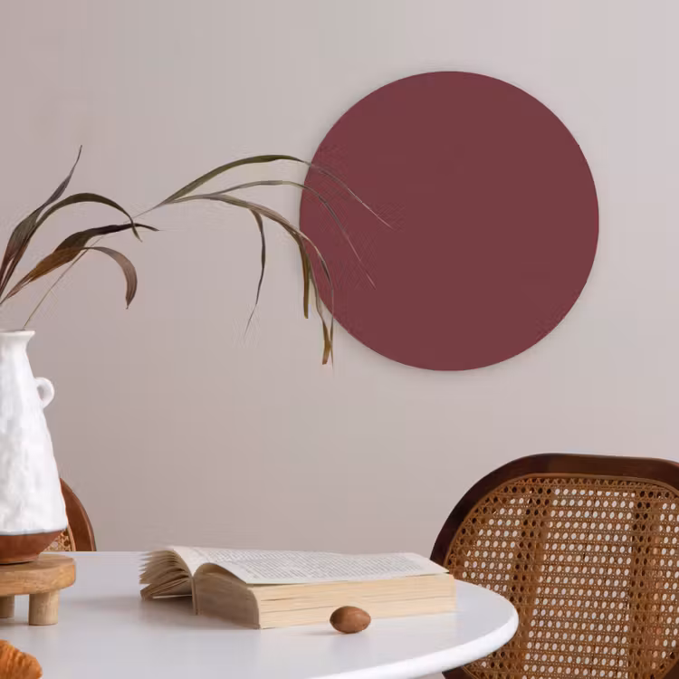 Dark - Garnet - Rood Akoestische PET Vilt - Rond klein 838 -sfeer3