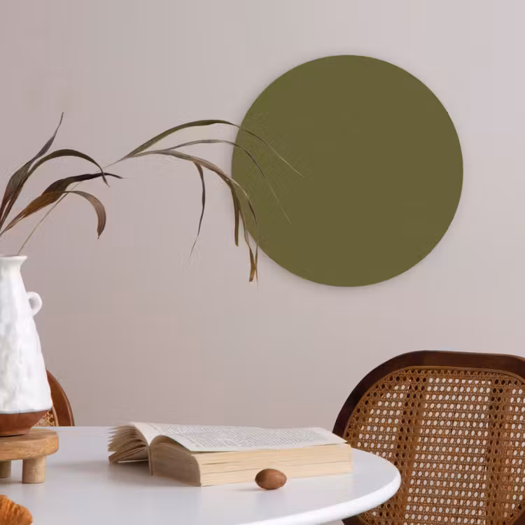 Dark - Olive - Groen Akoestische PET Vilt - Rond klein 838 -sfeer3