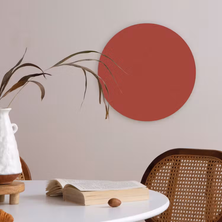 Deep - Crimson - Rood Akoestische PET Vilt - Rond klein 838 -sfeer3