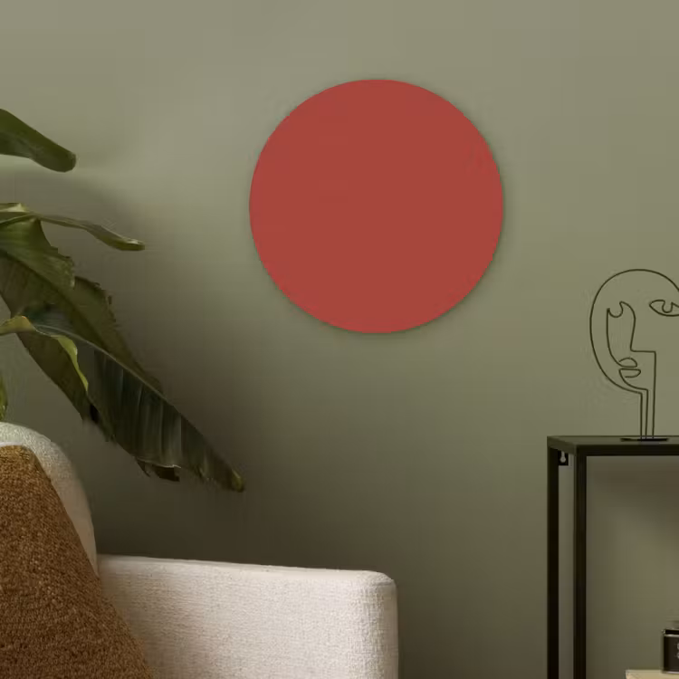 Deep - Crimson - Rood Akoestische PET Vilt - Rond klein 838 -sfeer2