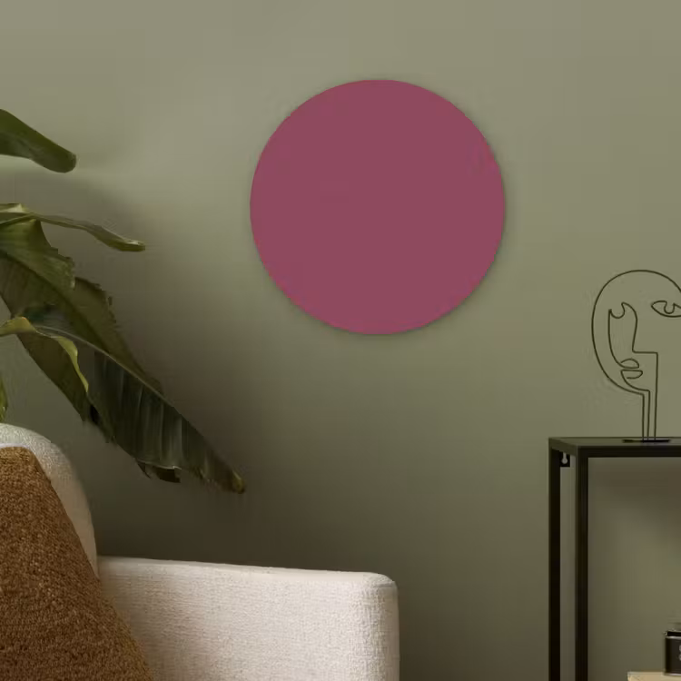 Deep - Rasberry - Rood Akoestische PET Vilt - Rond klein 838 -sfeer2